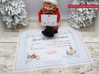 Christmas Elf Editable Adoption Certificate