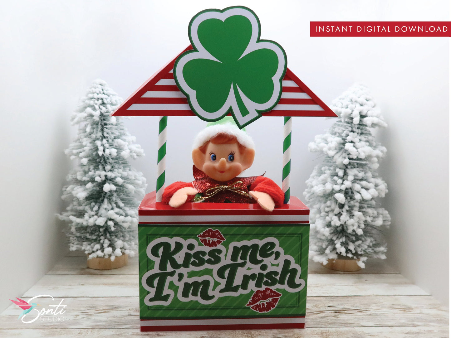 Christmas Elf Kiss Me St Patrick's Day Booth
