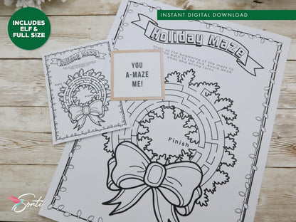 Christmas Elf Maze Activity Pages