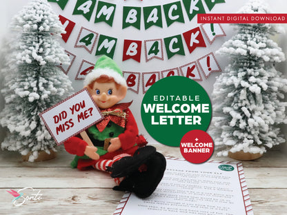 Canva Editable Elf Return Letter & Welcome Banner