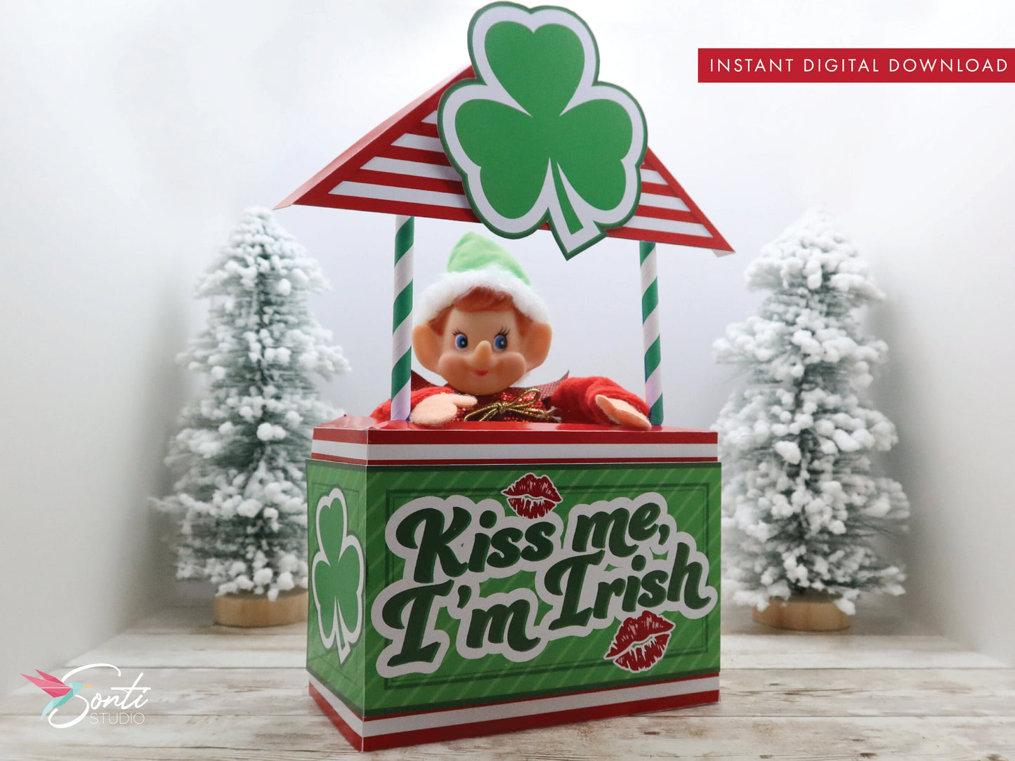 Christmas Elf Kiss Me St Patrick's Day Booth