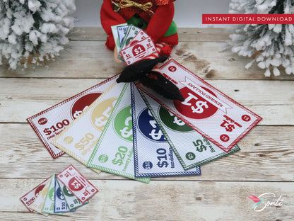 Christmas Elf Play Money or Reward Dollars