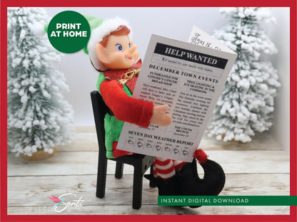Christmas Elf Miniature Newspaper