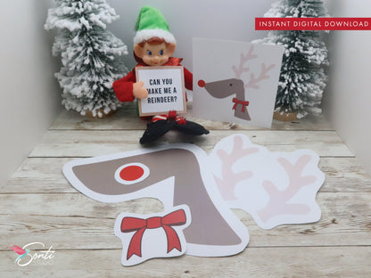 Christmas Elf Reindeer Craft Activity