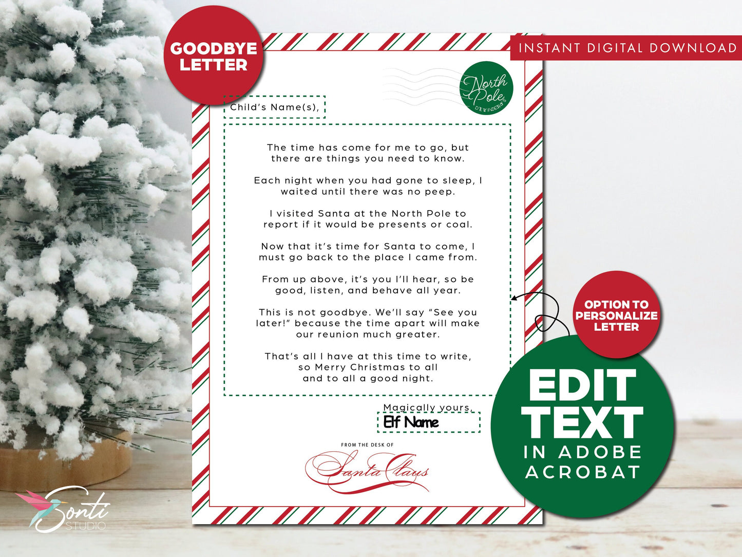 Christmas Elf Editable Letter Template