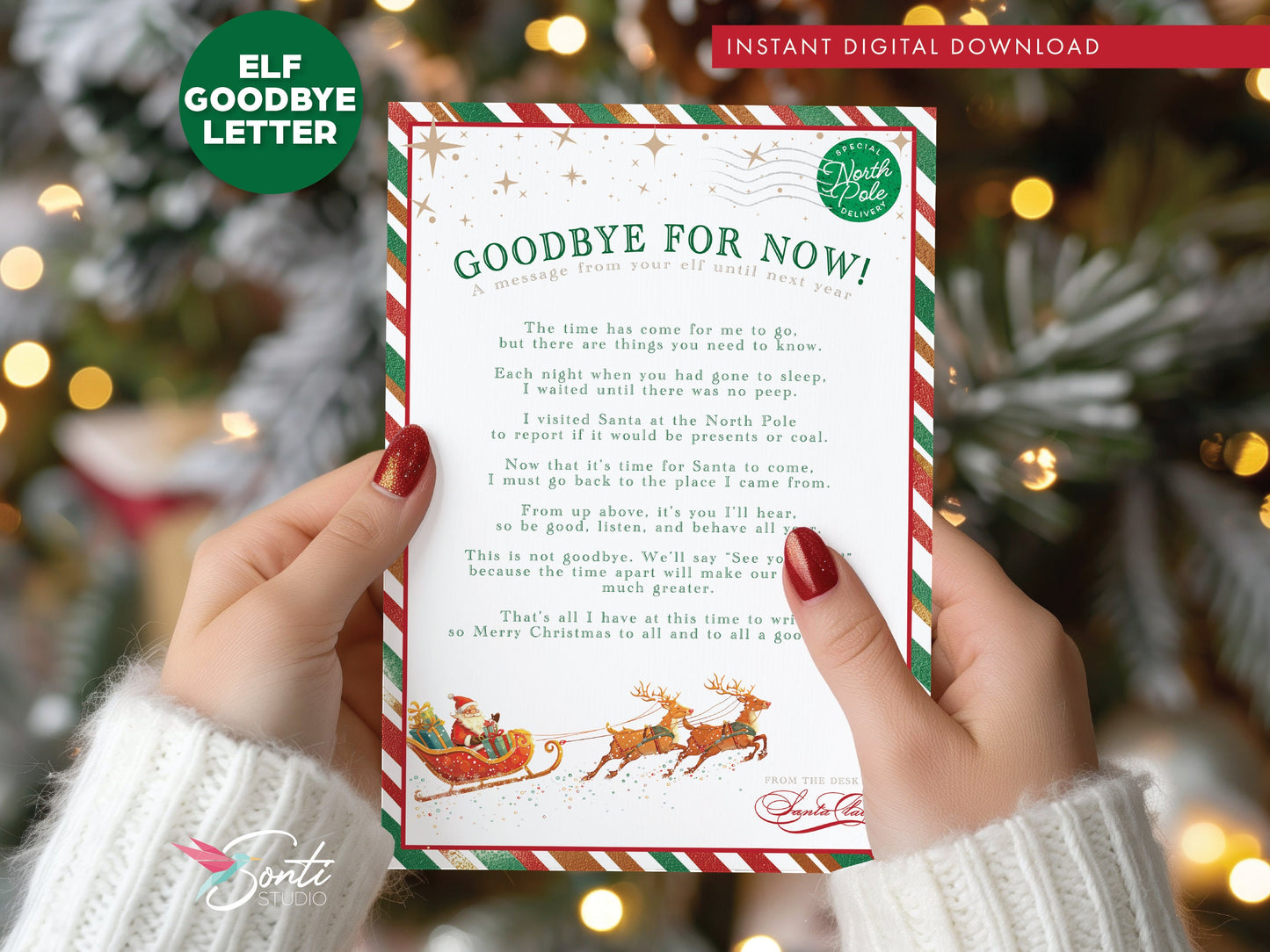 Christmas Elf Editable Goodbye Letter Template
