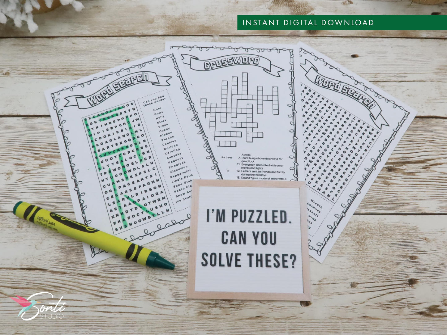 Christmas Elf Word Search Activity Pages