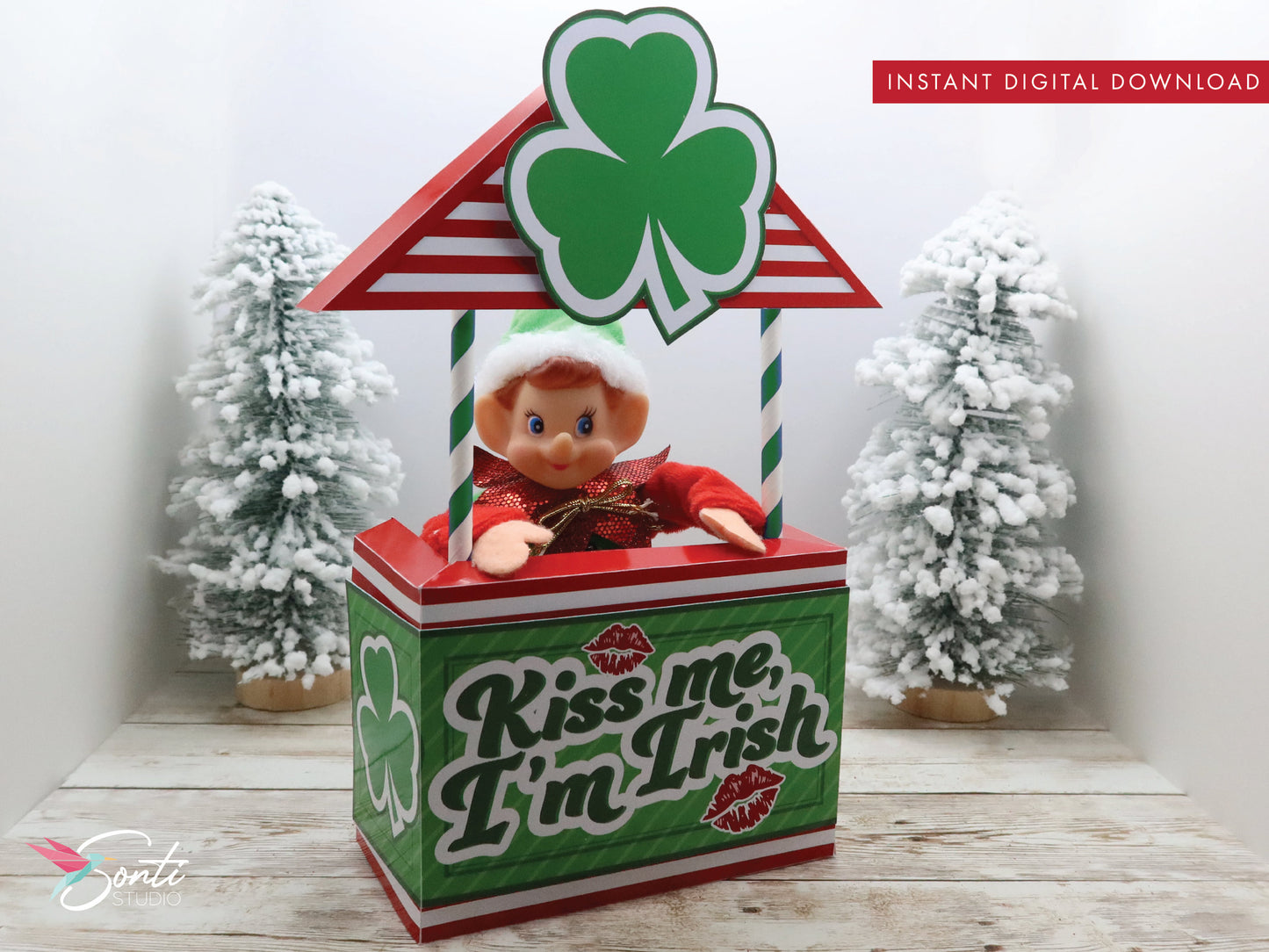 Christmas Elf Kiss Me St Patrick's Day Booth