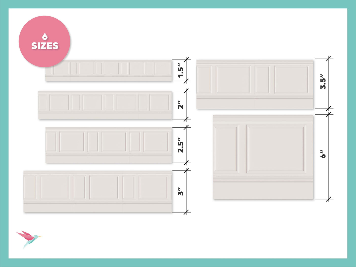 1:12 & 1:6 Miniature Printable Dollhouse Miniature Molding, Historic Colors