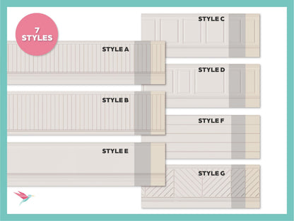 1:12 & 1:6 Miniature Printable Dollhouse Miniature Molding, Neutral Colors