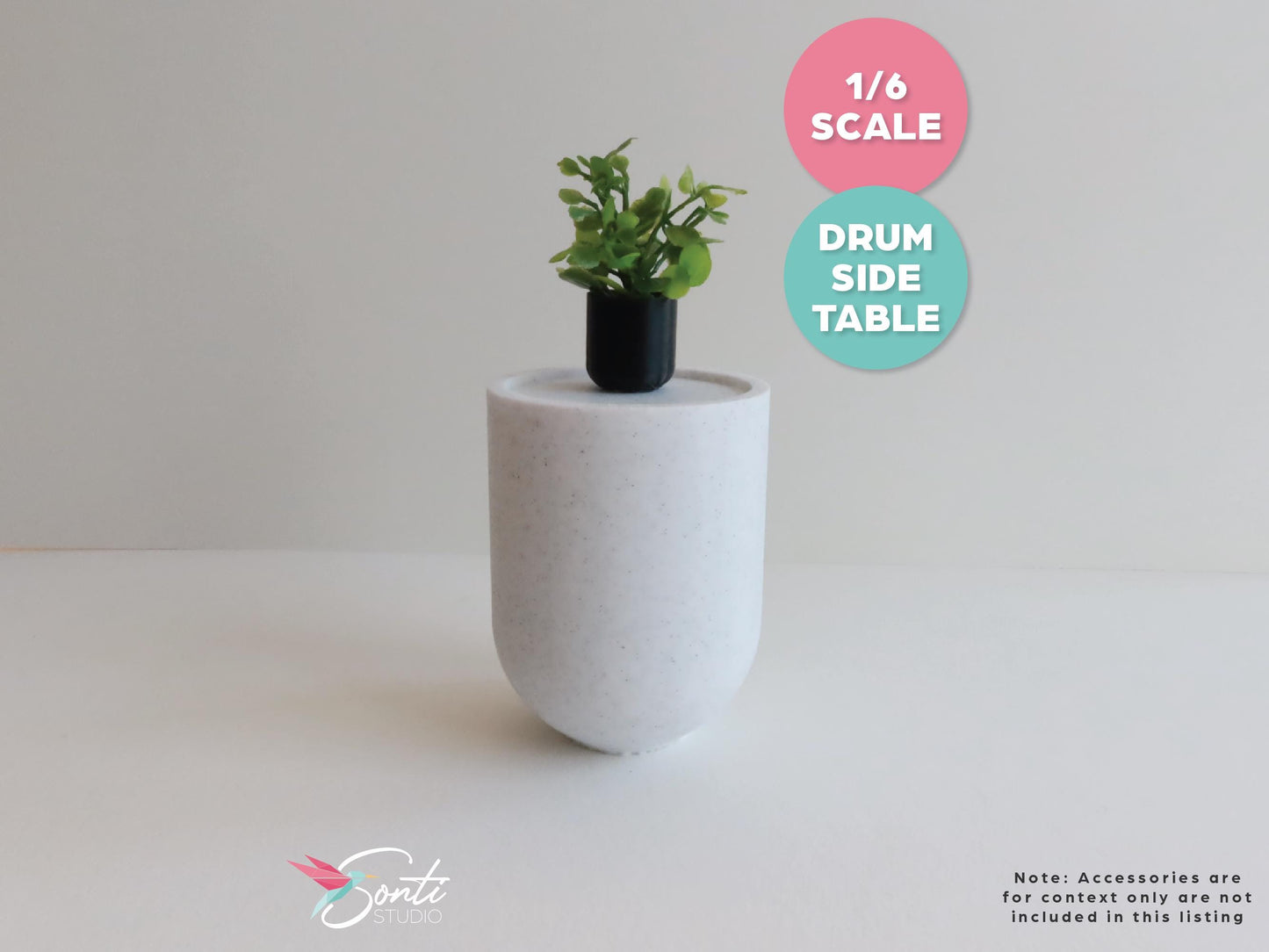 1:6 Miniature Drum Side Table