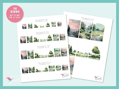 1:12 & 1:6 Miniature Printable Landscape Wall Artwork