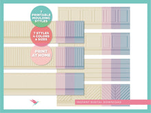 1:12 & 1:6 Miniature Printable Dollhouse Miniature Molding, Pastel Colors