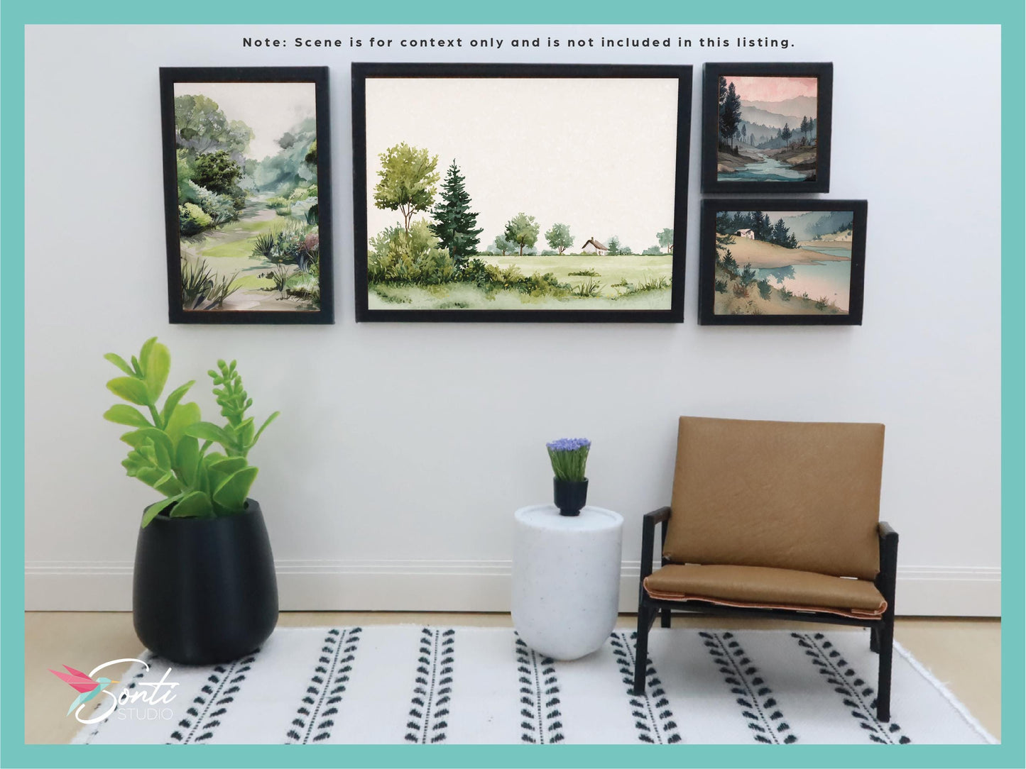 1:12 & 1:6 Miniature Printable Landscape Wall Artwork