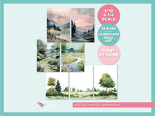 1:12 & 1:6 Miniature Printable Landscape Wall Artwork