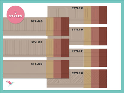 1:12 & 1:6 Miniature Printable Dollhouse Miniature Molding, Warm Earth Color